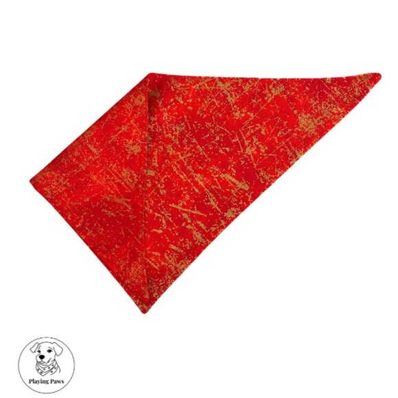 Handmade Double-Sided Cotton Red Christmas Dog Bandana (Small) - Picture 2 of 7